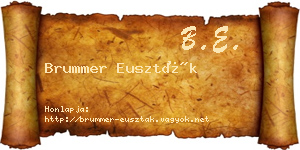 Brummer Euszták névjegykártya